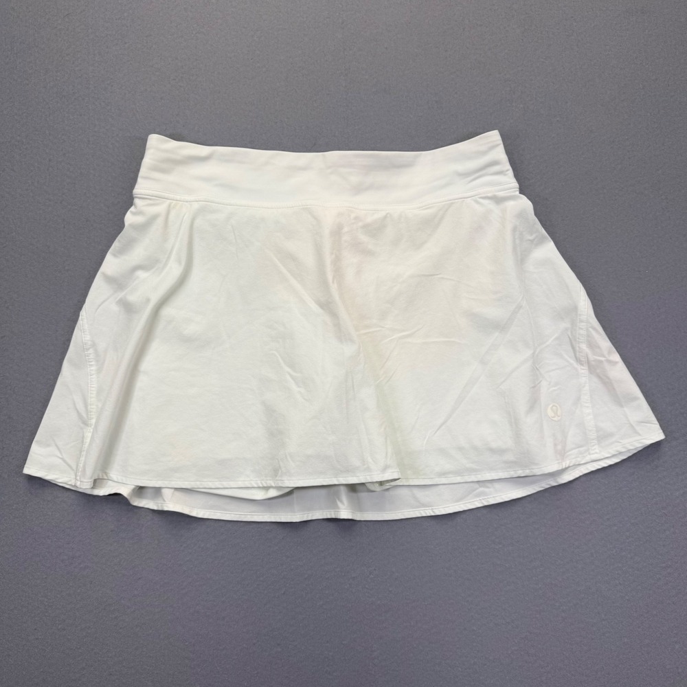 Lululemon Pace Rival Skirt Tall White Tennis Running Skort Size 8 LW8AJGS